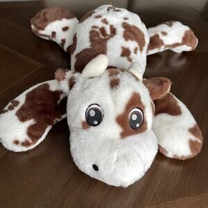 Brown White Cow Plush Stuffed Toy Holstein Bull Calf MTY International Soft Eyes